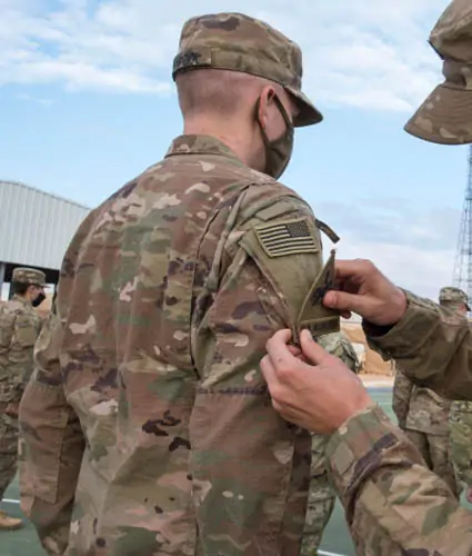 Back view of a Velcro patch, showcasing the attachment option for versatile use.