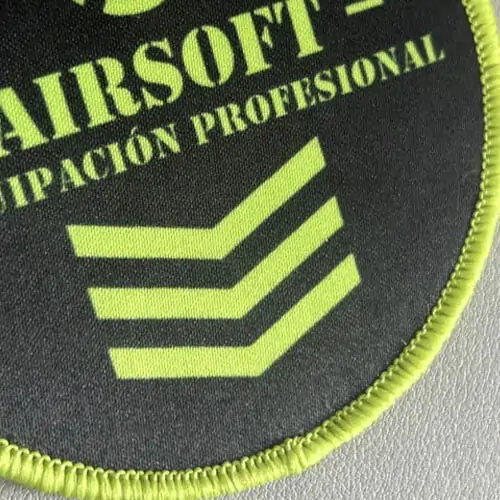 Back view of a Velcro patch, showcasing the attachment option for versatile use.