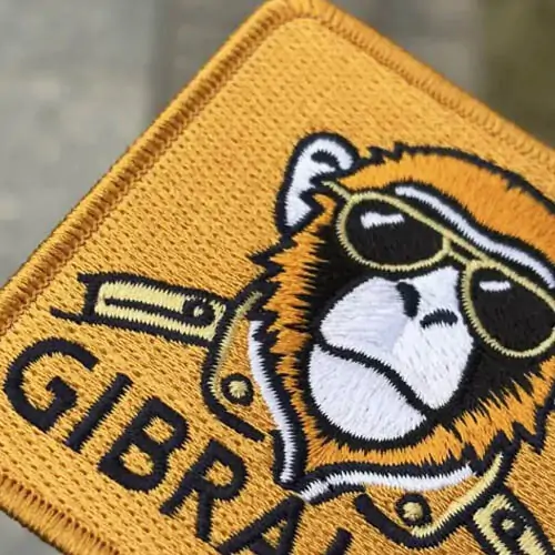 Back view of a Velcro patch, showcasing the attachment option for versatile use.