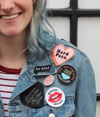 Back view of a Velcro patch, showcasing the attachment option for versatile use.