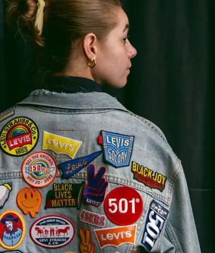 Back view of a Velcro patch, showcasing the attachment option for versatile use.