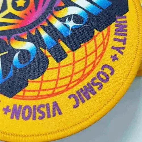 Back view of a Velcro patch, showcasing the attachment option for versatile use.