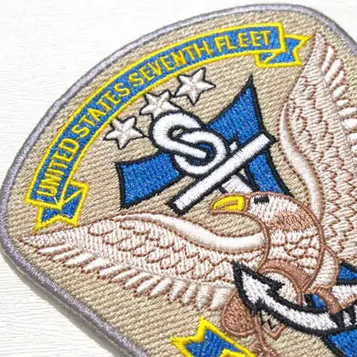 Back view of a Velcro patch, showcasing the attachment option for versatile use.