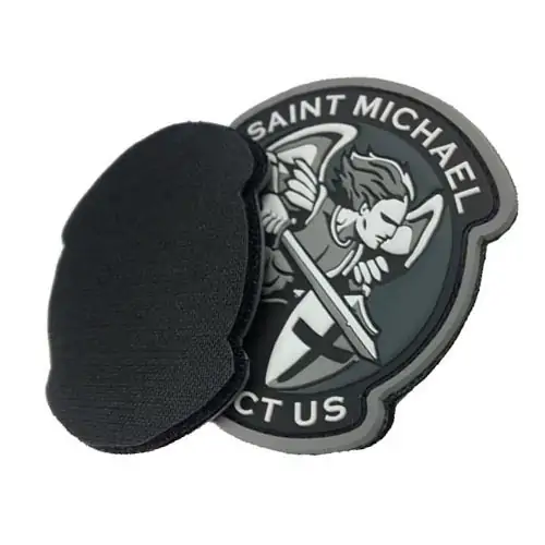 Back view of a Velcro patch, showcasing the attachment option for versatile use.