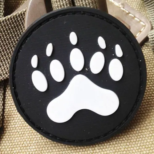 Back view of a Velcro patch, showcasing the attachment option for versatile use.