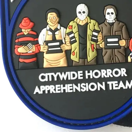 Back view of a Velcro patch, showcasing the attachment option for versatile use.