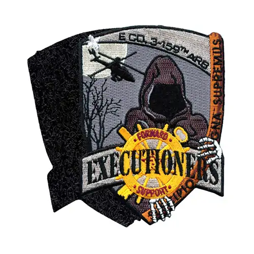 Back view of a Velcro patch, showcasing the attachment option for versatile use.