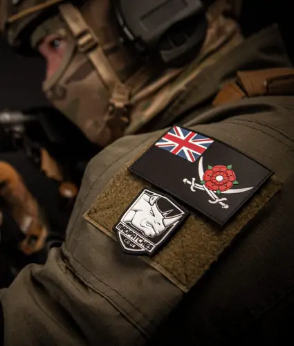 Back view of a Velcro patch, showcasing the attachment option for versatile use.