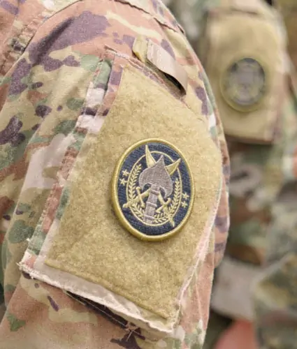 Back view of a Velcro patch, showcasing the attachment option for versatile use.