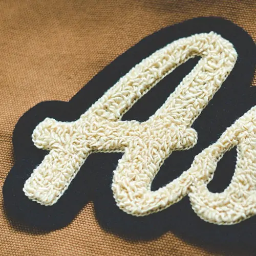 Back view of a Velcro patch, showcasing the attachment option for versatile use.