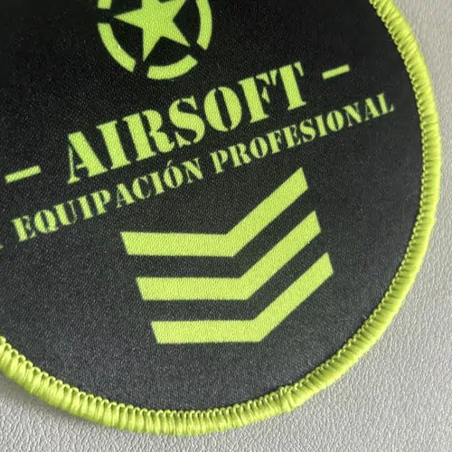 Back view of a Velcro patch, showcasing the attachment option for versatile use.
