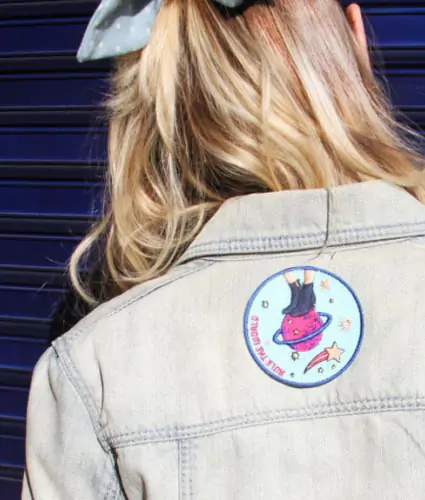 Back view of a Velcro patch, showcasing the attachment option for versatile use.