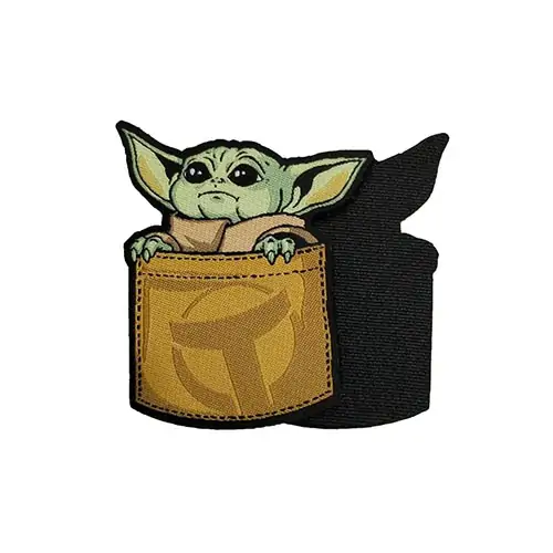 Back view of a Velcro patch, showcasing the attachment option for versatile use.