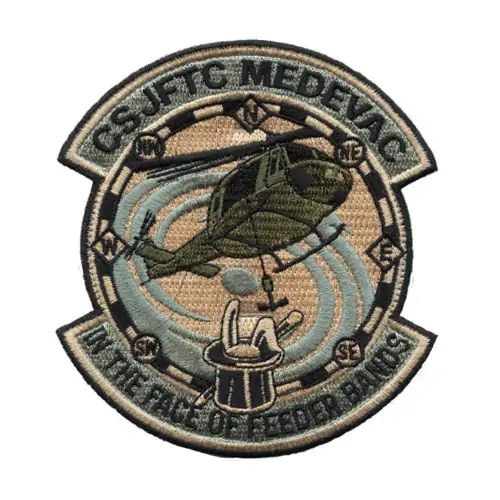 Back view of a Velcro patch, showcasing the attachment option for versatile use.