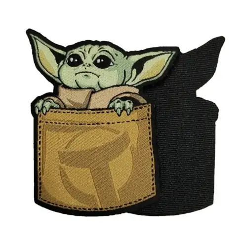Back view of a Velcro patch, showcasing the attachment option for versatile use.