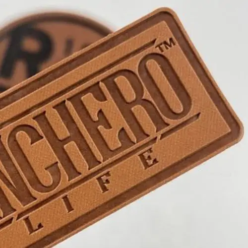 Back view of a Velcro patch, showcasing the attachment option for versatile use.