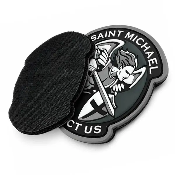 Back view of a Velcro patch, showcasing the attachment option for versatile use.